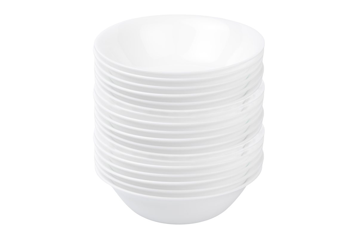 Pila de bowls de opal blanco