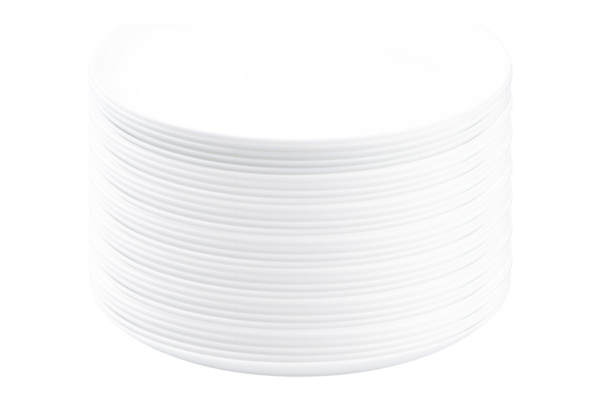 Pila de platos trinche de opal blanco